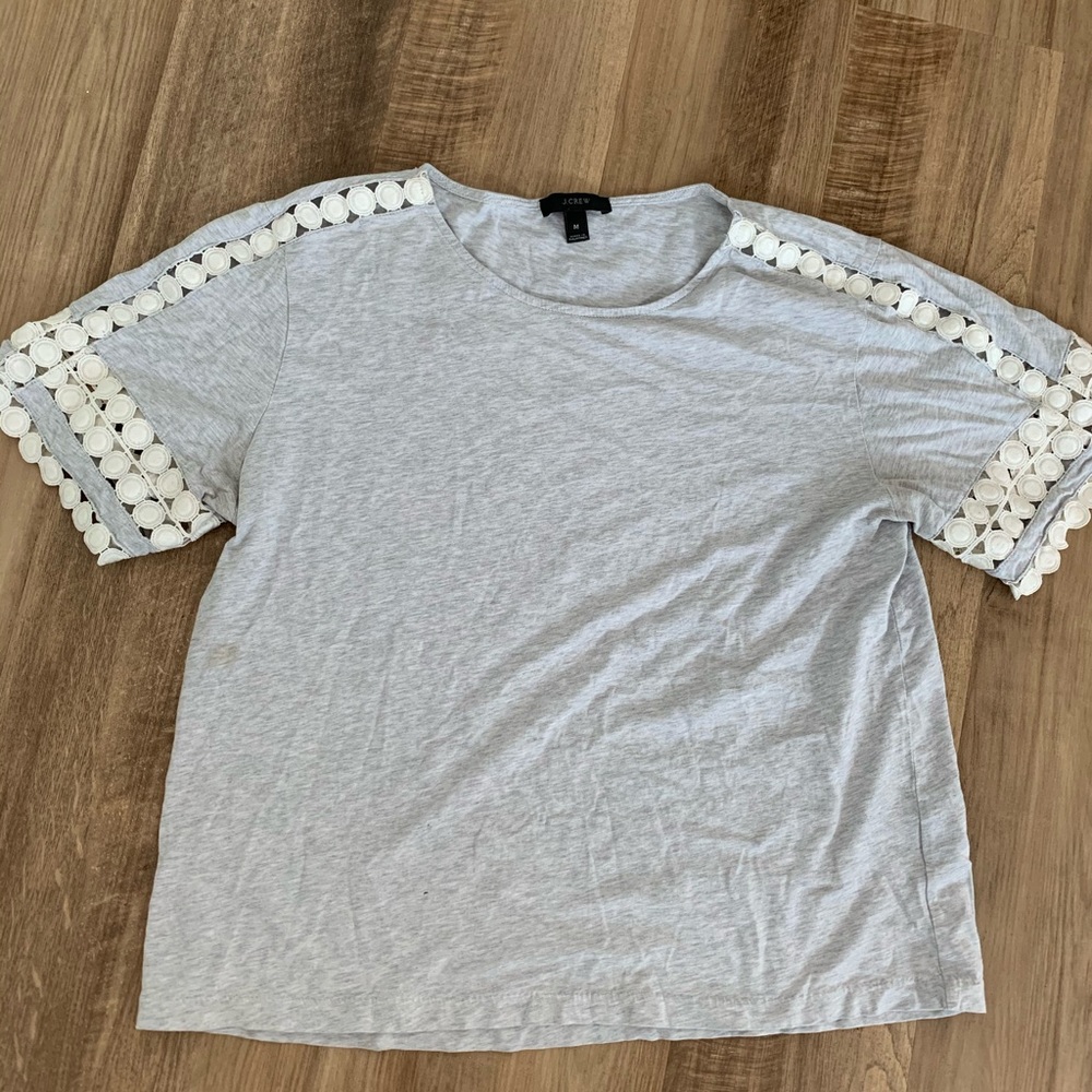 J Crew Tee with Lace Detail